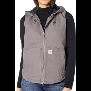 Carhartt Washed Duck Insulated Hooded Vest - XS (0-2)
